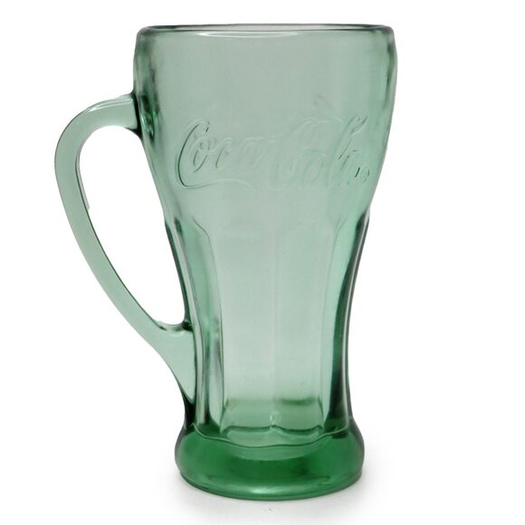 Coke Coca Cola Green Libbey Glass Heavy Drink Glasses Cups Mug - Picture 5 of 5
